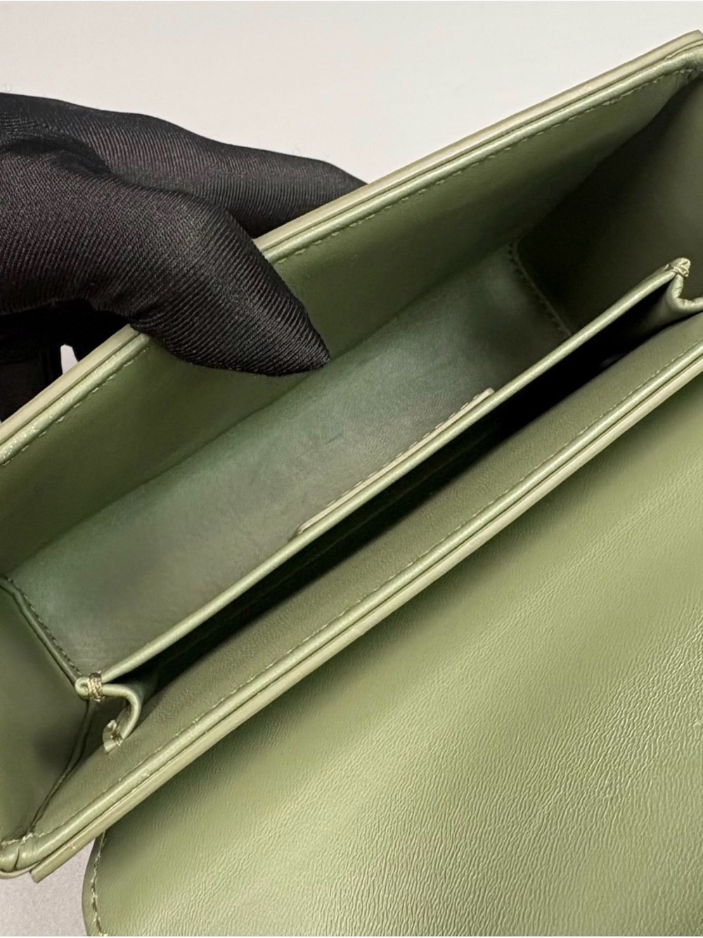 Dior Olive Green Leather CD Buckle Crossbody Bag - Picture 8 of 9